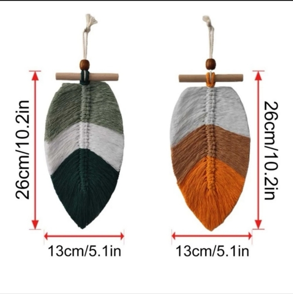 2 piece Braided Macrame Bohemian Leaf Set✨️ - Picture 10 of 11